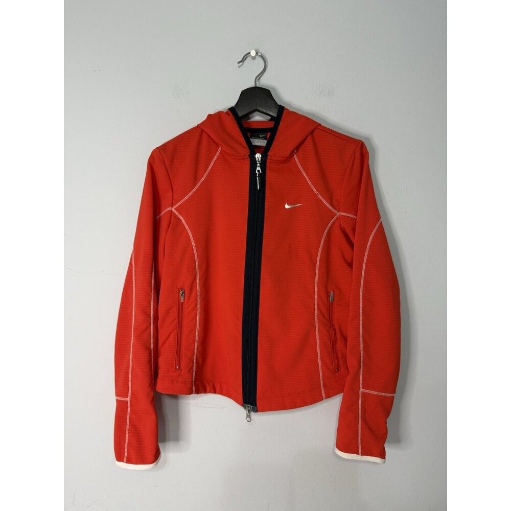 Nike Sphere Dry Track Jacket Women's Small Full Zip Hoodie Neon Red